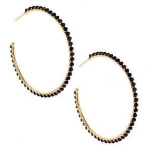 EUC Kendra Scott Birdie Hoops in Black Opaque Glass